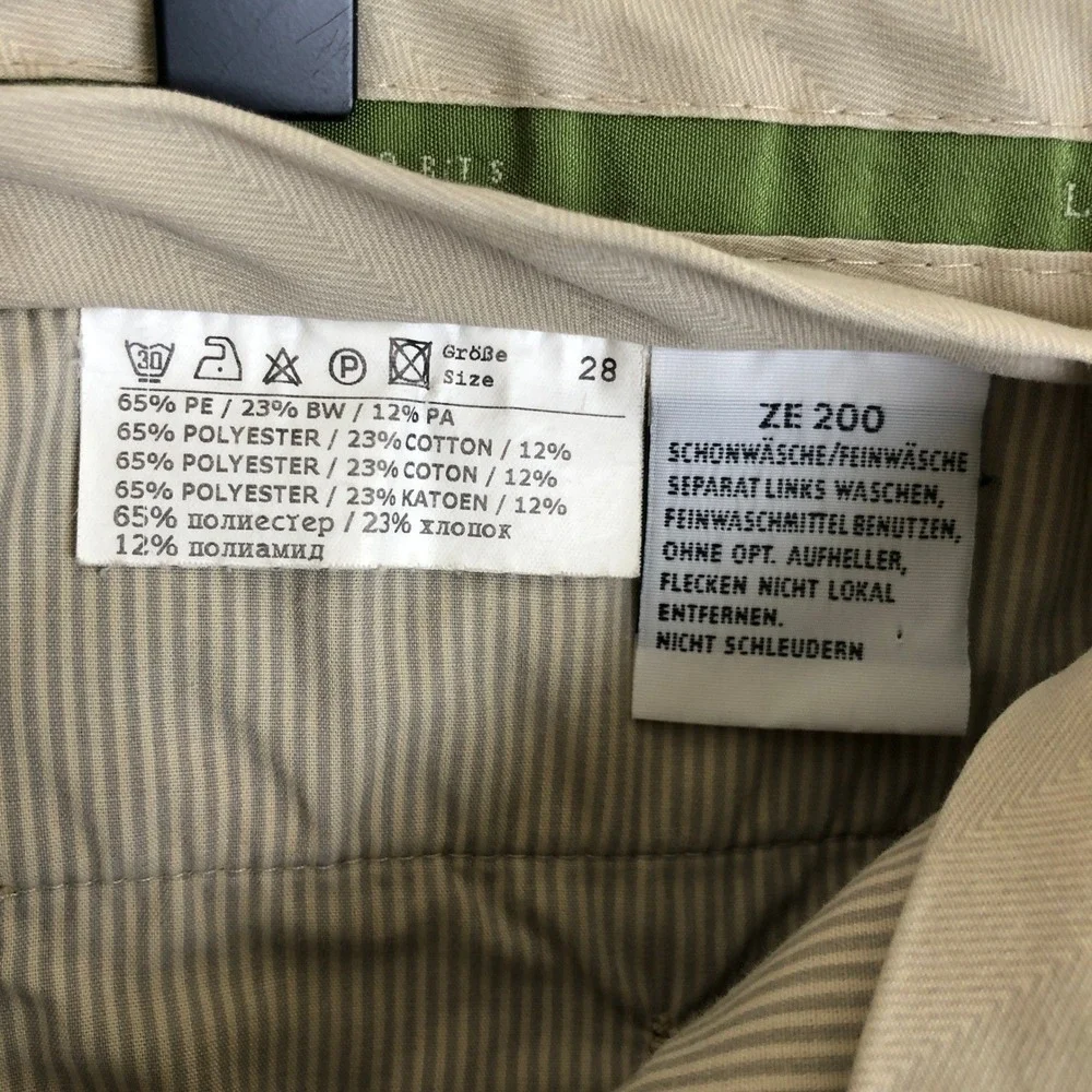 HILTL Luxury Comfort Cotton Dress Pants Men's Sz 40x27 Yellow Gold Flat Stretch